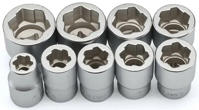 Draper Expert 9 Piece 3/8 Drive Socket Damaged Nut & Bolt Remover Undo Set 41482 - Image 1 of 4