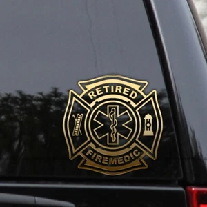 RETIRED Fire Medic EMT Fire Rescue Decal Sticker  - Picture 1 of 2
