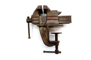 Vintage STANLEY Miniature Anvil Bench Vise with 2 1/2" Jaws and Clamp ~ Original