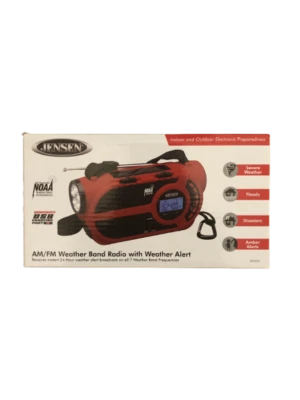 JENSEN JEP-650 AM/FM Radio with 4-Way Power, Built-in Flashlight - Image 1 of 4