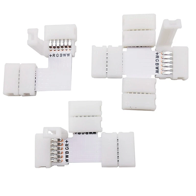 5pcs/lot 12mm 6PIN RGB+CCT L type / X type /T shape No Soldering 6 PIN connector - Image 1 of 4