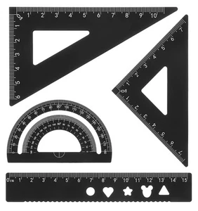 4 Pcs Metal Protractor, Drafting Metal Triangle Ruler & Protractor Set for Engin - Picture 1 of 7