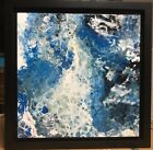 ABSTRACT ART Acrylic painting original Colorful Blue White Art by artist