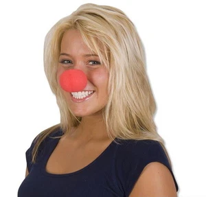 LOT OF 5 RED FOAM CLOWN NOSE 2" EACH WRAPPED, CIRCUS COSTUME CARNIVAL GOODY BAG - Picture 1 of 1