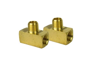 1/2" Male Brass Pipe Branch Tee 2 1/2" FNPT X 1/2" MNPT Brass Bar Stock - 2 Pack - Bild 1 von 2