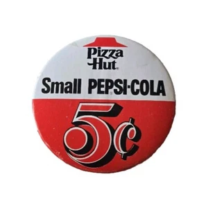 Vintage Pizza Hut Pepsi Pinback Button Pin Advertising - Picture 1 of 3