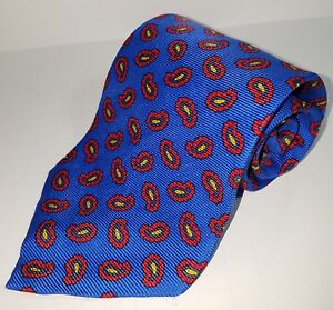 RARE Tommy Hilfiger NECKTIE-- Paisley-style - Bold blue & red & yellow & green**