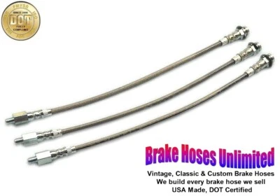 STAINLESS BRAKE HOSE SET Mercury Comet 1960 1961 1962 1963 1964 - Image 1 of 2
