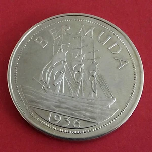EDWARD VIII BERMUDA 1936 PLAIN EDGE PROOF PATTERN CROWN  - Picture 1 of 2