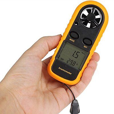 Mini LCD Wind Speed Gauge Air Velocity Meter Digital Anemometer NTC Thermometer • 9.59£
