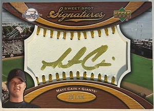 MATT CAIN GOLD INK AUTOGRAPH 2007 UPPER DECK SWEET SPOT /99 SAN FRANCISCO GIANTS - Picture 1 of 2