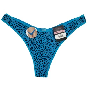 Mujer Junior Talla GRANDE Suave Inmersión Frontal Tanga Bragas Azul Estampado Animal - Imagen 1 de 8