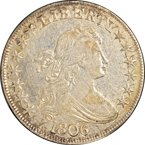 1806 Bust Half Dollar Pointed '6' Stem Through Claw Nice VF/XF 0-115 R.1 Cover