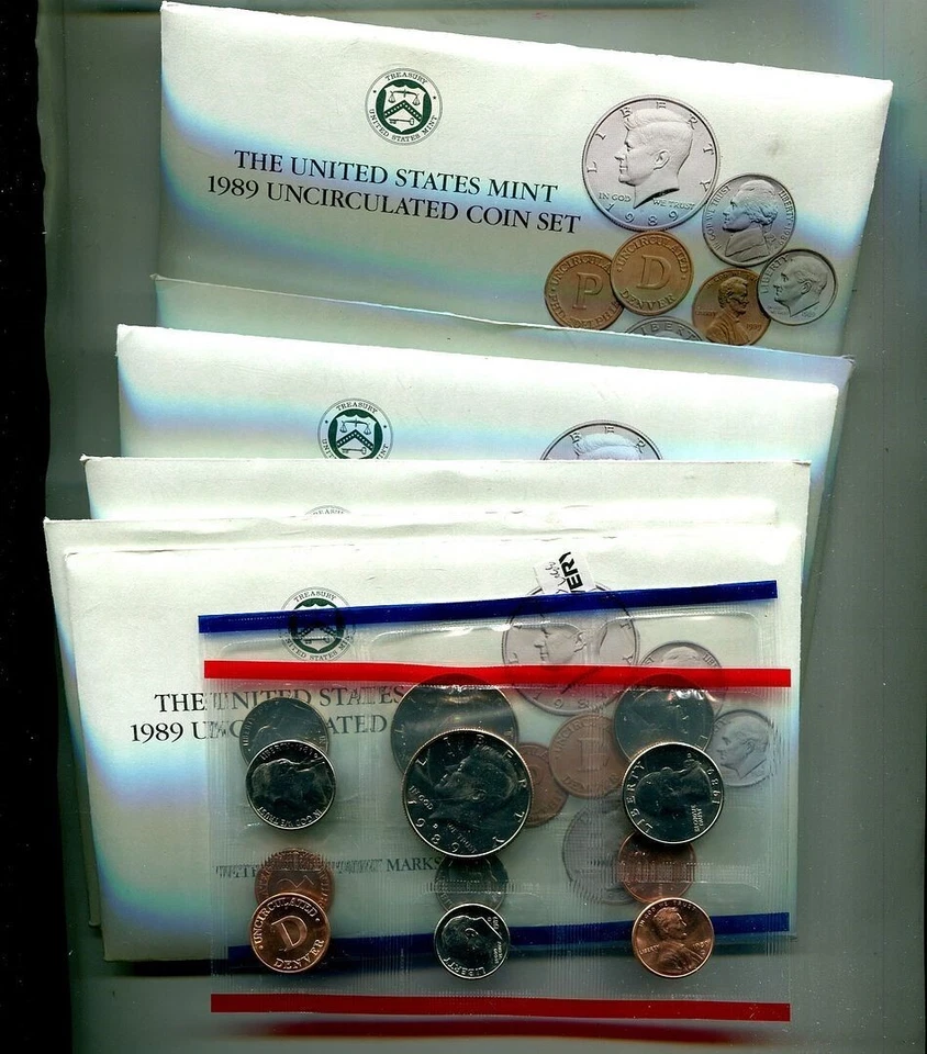 1989 UNITED STATED P AND D GOVERNMENT MINT SET LOT OF 5 CH BU - Image 1 of 1