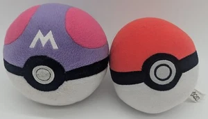 Pokemon Tomy Master Ball and Toy Factory Pokeball Plush Set of 2 - Picture 1 of 3