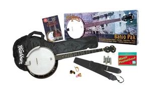 Washburn Banjo Starter Kit (Gig bag, Strap, Picks, Pitch Pipe) Rosewood - Picture 1 of 1