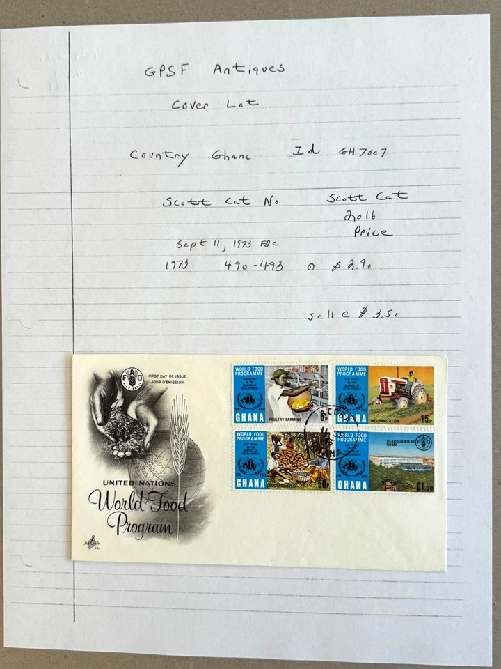 Ghana Sept. 11, 1973 FDC Scott Cat 490-493 unaddressed - Image 1 of 1
