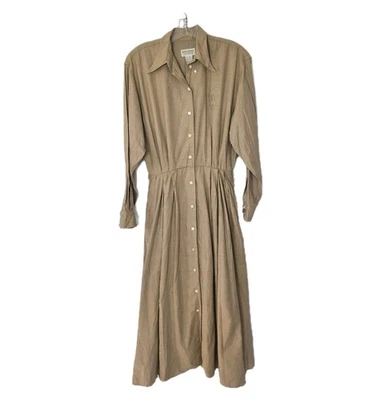 Vestido Camisa Largo Caqui Lino Viaje Banana Republic Safari Vintage Talla 8 Años 80 Foto 1 de 4