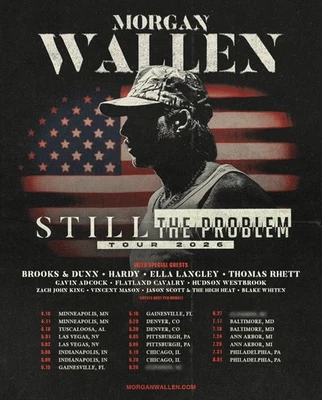 Morgan Wallen 2026 – Still the Problem Tour Poster