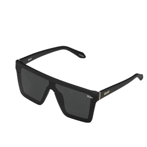 QUAY Hindsight Black Frame Sunglasses Smoke Polarized Lens Oversized Women - Picture 1 of 10