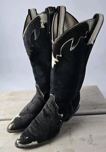 Vintage Larry Mahan Cow Hair Cowgirl Pony Boots 6 (260) 6595 Riding Boots Rare - Picture 1 of 18