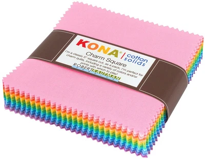 CHS-692-85 - 5in x 5in - Kona Cotton Solids - Pastel - 85pcs Charm Pack - Image 1 of 2