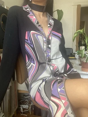 Emilio Pucci Dress Lana Wool Long Cardigan Collared Dress 38 - Image 1 of 4