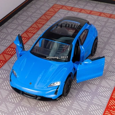 1:36 Porsche Taycan Turbo S EV Model Toy Car Diecast Toy Vehicle Boys Gifts Blue - Image 1 of 4