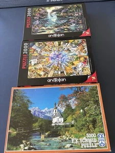LOT of 3 - 3000 Piece Jigsaw Puzzles Anatolian & FX Schmid - Picture 1 of 3