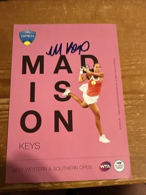 Tarjeta de jugador abierta del oeste y sur autografiada de Madison Keys 2017 Foto 1 de 4
