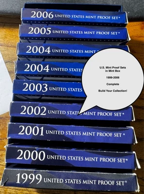 1999-2006 U.S. Mint Proof Sets ONE LOT Nice Way to Get Buy, Sort Of  COBM-9249 - Image 1 of 4