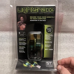 LightSnake Luminescent Cord SoundTech STUSBXLR10 Microphone to USB Cable NEW/BOX - Picture 1 of 9