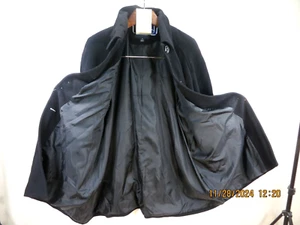 LONDON FOG SZ 2X Wool/Nylon NWT Black A-Line Big Button Jacket Pea Coat - Picture 1 of 24