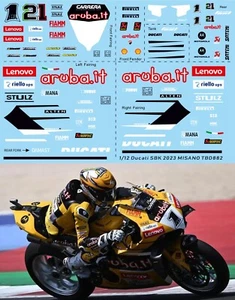 1/12 Decals per Ducati Panigale V4 SBK MISANO 2023 Bautista TBD882 - Picture 1 of 1
