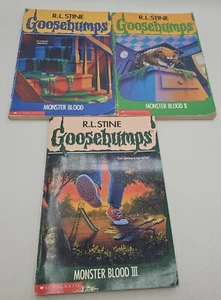 Goosebumps Monster Blood I II & III 1-3 R.L. Stine 90's Vintage Good - Picture 1 of 18