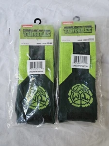 2 Pair Teenage Ninja Mutant Turtles TNMT Men Crew Socks  Nickelodeon Size 10 -13 - Picture 1 of 3