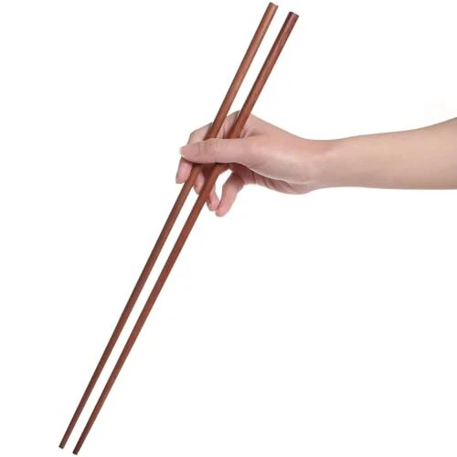 #hot Donxote Wooden Noodles Kitchen Cooking Frying Chopsticks 16.5 Inches Brown Extra Long Set of 2 Pairs