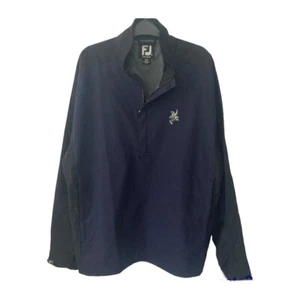 FootJoy DryJoys Jacket Mens Large Blue Black Lightweight Tour Golf 1/4 Zip Logo - Picture 1 of 7