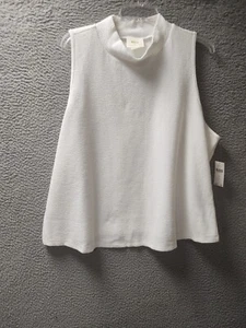 Maeve Anthropologie Shirt 3XL Ivory Textured Sleeveless Pullover Blouse Top NWT - Picture 1 of 9