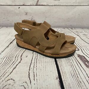 Adrienne Vittadini Sandals Womens Size 11M Taupe Brown Teshi Wedge Comfort
