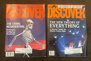 Lot of 2 Discover Magazines (February 1992 & August 1991) Abe Lincoln Cloning