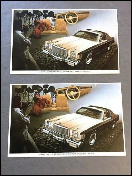 1979 Chrysler Cordoba T-Bar Roof Set of 2 Original Postcard Postcards - Image 1 of 1