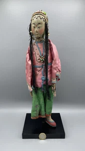 Antike Große Chinesische Puppe Figur Seide Kleidung Alt Antik China Chinese - Bild 1 von 8