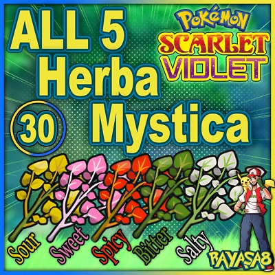 All Herba 5 Mystica 30 in total Pokemon Scarlet and Violet Random 5iv Pokemon🌟