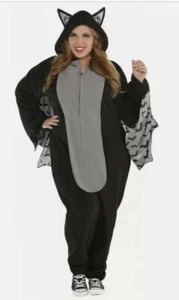 Bat Zipster Costume Halloween Jumpsuit One Piece Jumper Comfy Adult S/M - Picture 1 of 6