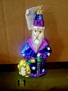 NWT Vintage Christopher Radko Woodcut Santa 98214BP Christmas Ornament - Picture 1 of 4