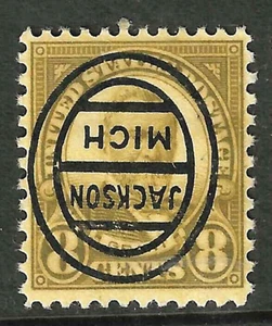 Sc #560/569 MNH INVERTED JACKSON MICH Precancel 8 Cent Regular US 79E11 - Picture 1 of 2