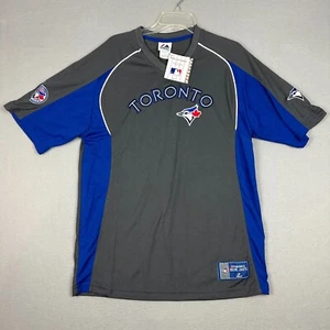 Camiseta de béisbol vintage de los Toronto Blue Jays de calentamiento majestuosa para hombre grande azul gris - Imagen 1 de 7