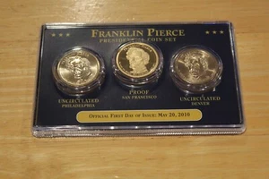 Franklin Pierce Presidential 3 Coin Set First Day of Issue Proof Uncirculated - Picture 1 of 2