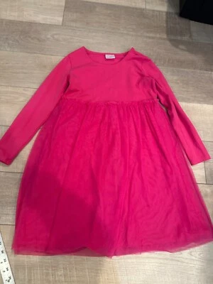 Vestido Hanna Andersson Niñas Manga Larga Rosa Tul EE. UU. 12/150 Cm Mezcla Algodón Foto 1 de 4